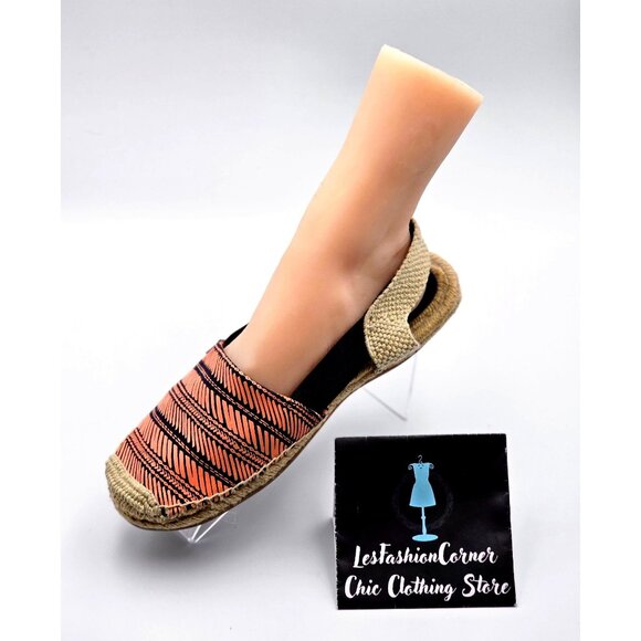 Coach Women's Coral/Blue Rayanne Sling Flat Espadrille Size 9B 336 - Picture 12 of 14